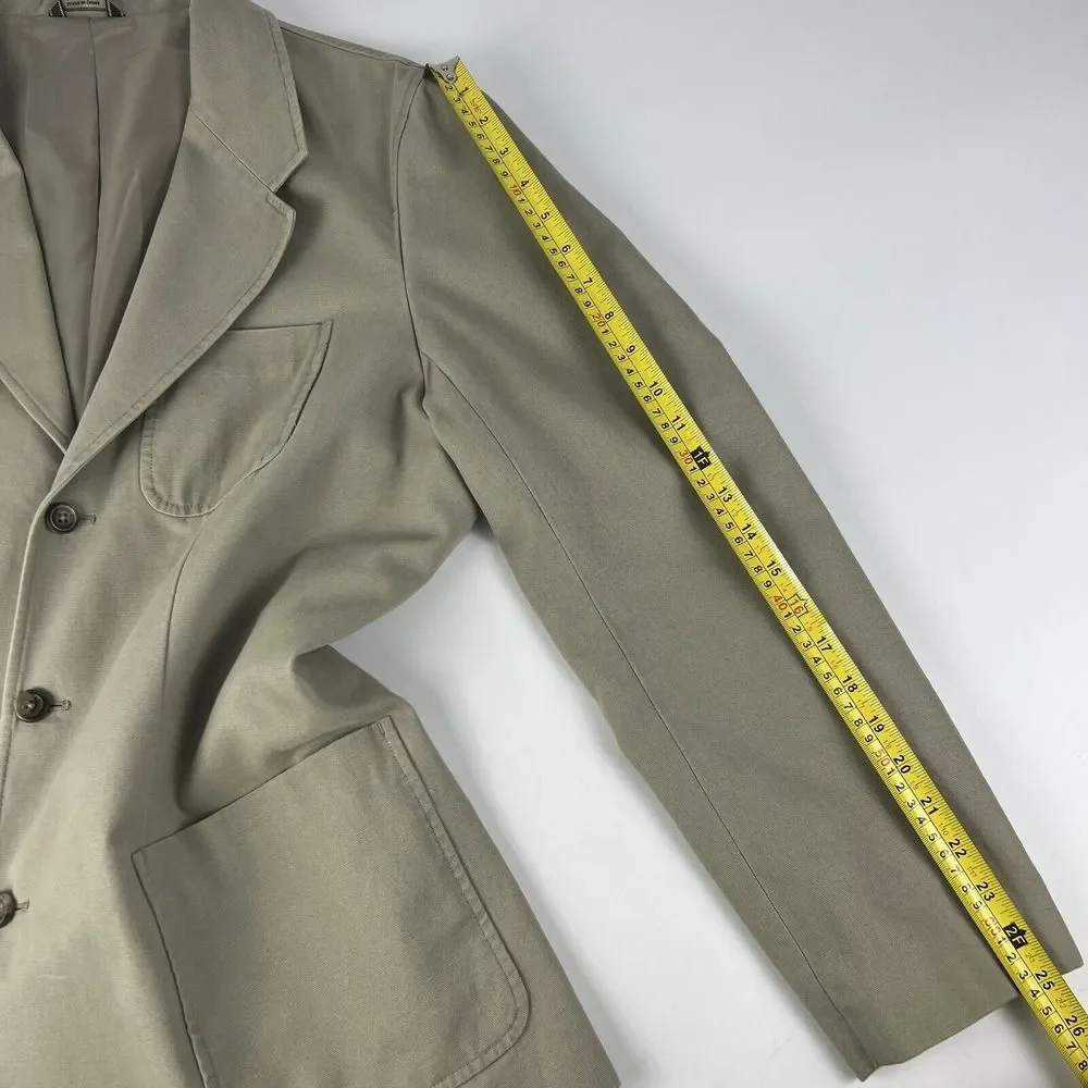 Eddie Bauer Blazer Men’s L Khaki Cotton Canvas Unstructured Casual Oversized - Picture 16 of 16